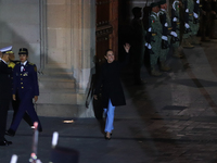 Claudia Sheinbaum Pardo, President of Mexico, leads the ceremony commemorating the 200th anniversary of the Mexican Republic at the main squ...