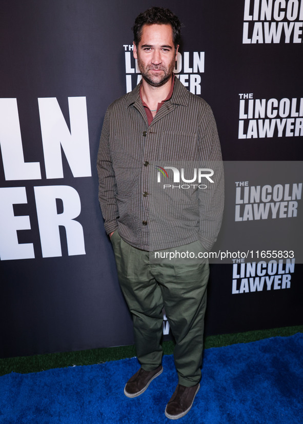 Manuel Garcia-Rulfo arrives at Netflix's 'The Lincoln Lawyer' Season 3 Celebration With A Taste Of Los Angeles' Iconic Street Foods held at...