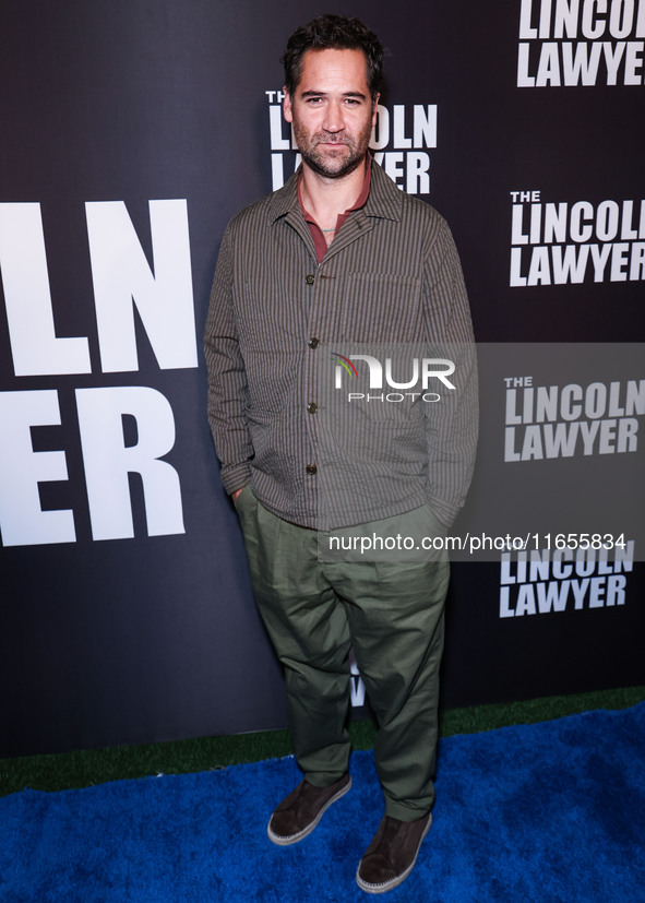 Manuel Garcia-Rulfo arrives at Netflix's 'The Lincoln Lawyer' Season 3 Celebration With A Taste Of Los Angeles' Iconic Street Foods held at...