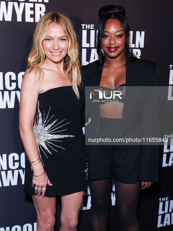 Becki Newton and Jazz Raycole arrive at Netflix's 'The Lincoln Lawyer' Season 3 Celebration With A Taste Of Los Angeles' Iconic Street Foods...