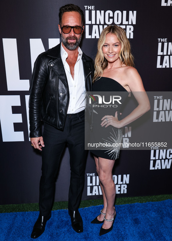 Chris Diamantopoulos and Becki Newton arrive at Netflix's 'The Lincoln Lawyer' Season 3 Celebration With A Taste Of Los Angeles' Iconic Stre...