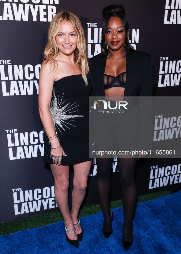 Becki Newton and Jazz Raycole arrive at Netflix's 'The Lincoln Lawyer' Season 3 Celebration With A Taste Of Los Angeles' Iconic Street Foods...