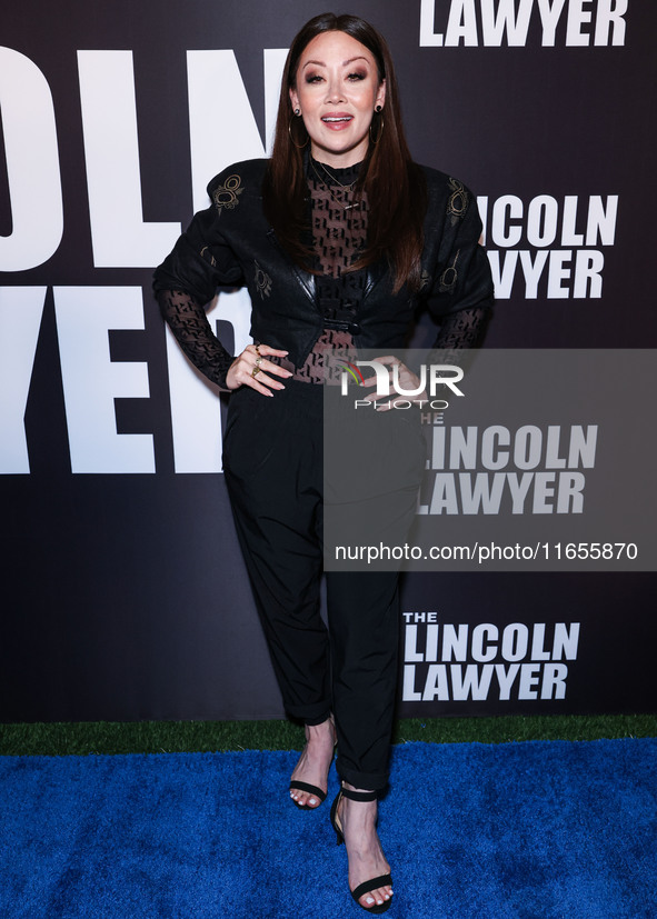 Fiona Rene arrives at Netflix's 'The Lincoln Lawyer' Season 3 Celebration With A Taste Of Los Angeles' Iconic Street Foods held at Los Angel...