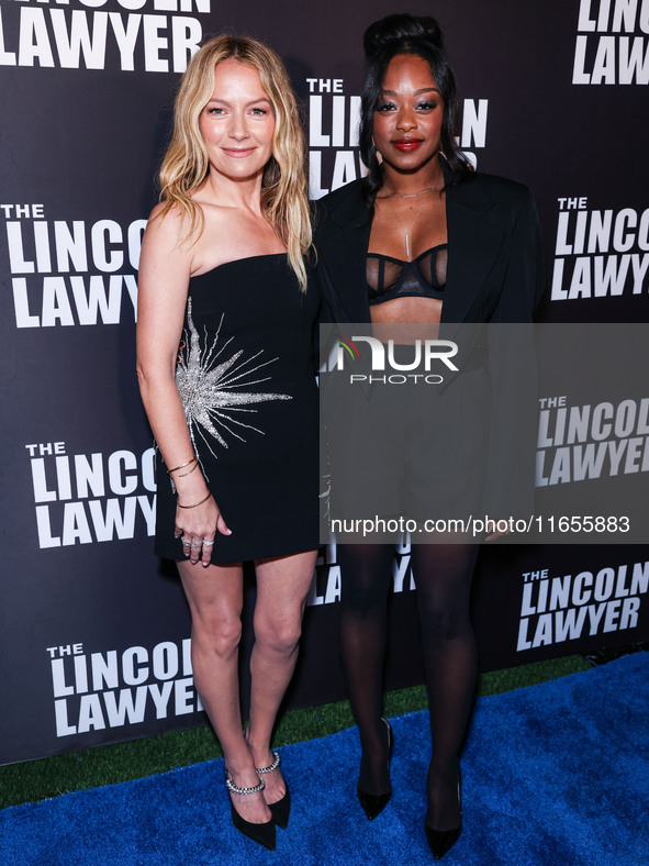 Becki Newton and Jazz Raycole arrive at Netflix's 'The Lincoln Lawyer' Season 3 Celebration With A Taste Of Los Angeles' Iconic Street Foods...