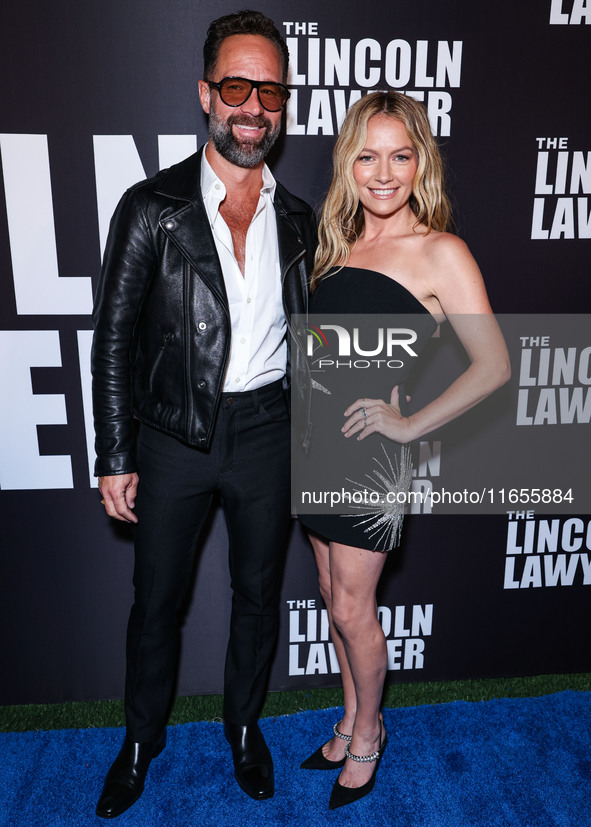 Chris Diamantopoulos and Becki Newton arrive at Netflix's 'The Lincoln Lawyer' Season 3 Celebration With A Taste Of Los Angeles' Iconic Stre...