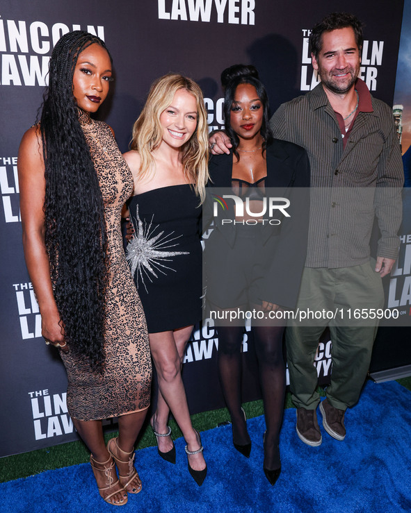 Fiona Rene, Becki Newton, Jazz Raycole and Manuel Garcia-Rulfo arrive at Netflix's 'The Lincoln Lawyer' Season 3 Celebration With A Taste Of...