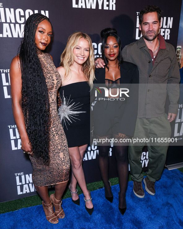 Fiona Rene, Becki Newton, Jazz Raycole and Manuel Garcia-Rulfo arrive at Netflix's 'The Lincoln Lawyer' Season 3 Celebration With A Taste Of...