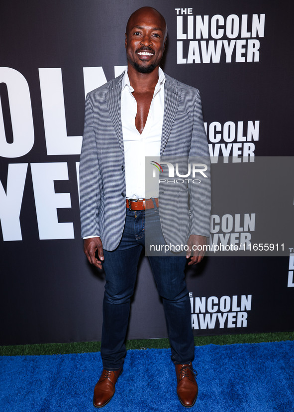 Wole Parks arrives at Netflix's 'The Lincoln Lawyer' Season 3 Celebration With A Taste Of Los Angeles' Iconic Street Foods held at Los Angel...