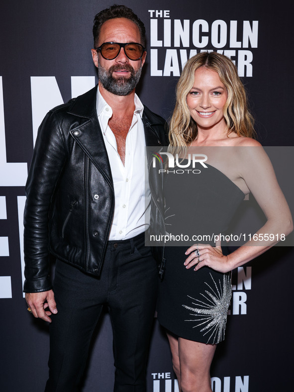 Chris Diamantopoulos and Becki Newton arrive at Netflix's 'The Lincoln Lawyer' Season 3 Celebration With A Taste Of Los Angeles' Iconic Stre...