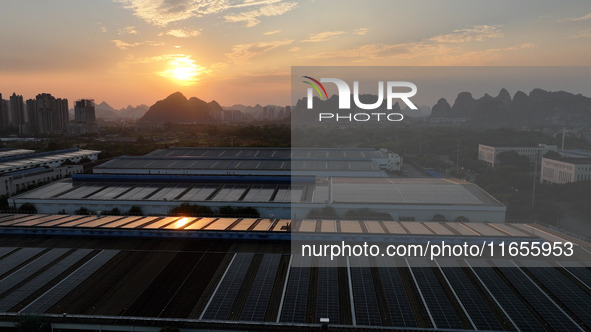 A photovoltaic power plant is seen in Liuzhou, China, on October 10, 2024. 