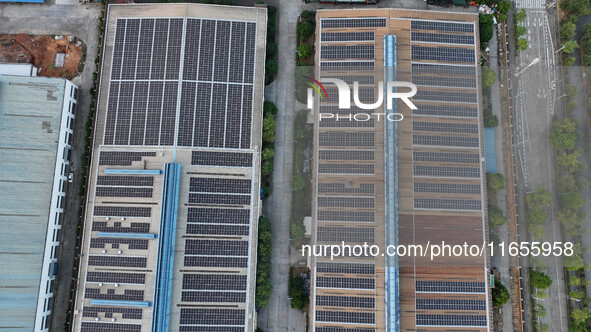 A photovoltaic power plant is seen in Liuzhou, China, on October 10, 2024. 