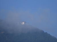 A view of the Chandragiri Cable Car in a misty morning in Kirtipur, Kathmandu, Nepal, on October 7, 2024. (