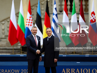 Polish President Andrzej Duda meets with President of Slovakia Peter Pellegrini during the meeting of the presidents of the Arraiolos group...