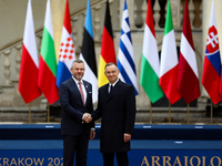 Polish President Andrzej Duda meets with President of Slovakia Peter Pellegrini during the meeting of the presidents of the Arraiolos group...