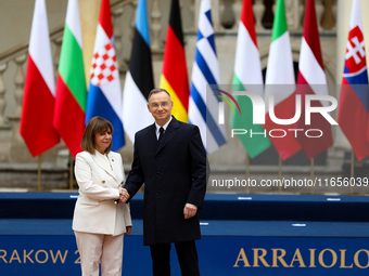 Polish President Andrzej Duda meets with President of Greece Katerina Sakellaropoulou. during the meeting of the presidents of the Arraiolos...