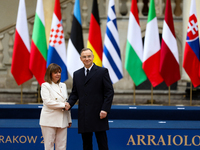 Polish President Andrzej Duda meets with President of Greece Katerina Sakellaropoulou. during the meeting of the presidents of the Arraiolos...