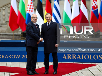 Polish President Andrzej Duda and President of Estonia Alar Karis meet during the meeting of the presidents of the Arraiolos group at Wawel...