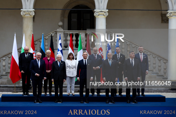 The Presidents of the Arraiolos Group meet at Wawel Castle in Krakow, Poland, on October 11, 2024. Arraiolos is an informal, annual meeting...