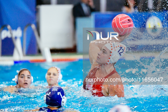 Maria Myriokefalitaki of Olympiacos SFP shoots during the Olympiacos SFP vs Ethnikos OFPF Women's Water Polo Super Cup 2024 Final in Athens,...