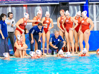 KRAVARITIS Dimitris, coach of Olympiacos SFP, instructs the team during the Olympiacos SFP vs Ethnikos OFPF in the Women Waterpolo Super Cup...