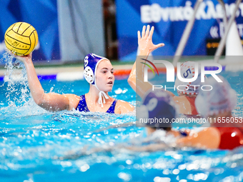 Ana Milicevic of Ethnikos OFPF participates in the Olympiacos SFP vs Ethnikos OFPF Women's Waterpolo Super Cup 2024 Final in Athens, Greece,...