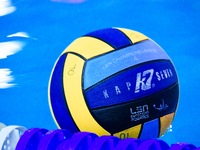 The KAP7 official game ball is used during the Olympiacos SFP vs Ethnikos OFPF match in the Women's Waterpolo Super Cup 2024 Final in Athens...