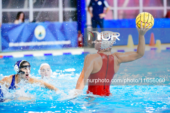 Sofia of Olympiacos SFP shoots during the Olympiacos SFP vs Ethnikos OFPF Women's Water Polo Super Cup 2024 Final in Athens, Greece, on Octo...