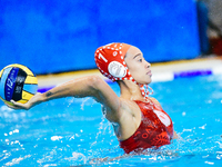 Mia of Olympiacos SFP participates in the Olympiacos SFP vs Ethnikos OFPF Women's Waterpolo Super Cup 2024 Final in Athens, Greece, on Octob...