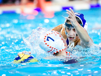 Phoebe Chatzikyriakaki of Ethnikos OFPF defends during the Olympiacos SFP vs Ethnikos OFPF match in the Women's Water Polo Super Cup 2024 Fi...