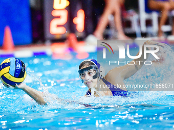 Phoebe Chatzikyriakaki of Ethnikos OFPF participates in the Olympiacos SFP vs Ethnikos OFPF Women's Waterpolo Super Cup 2024 Final in Athens...