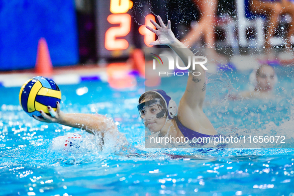 Phoebe Chatzikyriakaki of Ethnikos OFPF participates in the Olympiacos SFP vs Ethnikos OFPF Women's Waterpolo Super Cup 2024 Final in Athens...