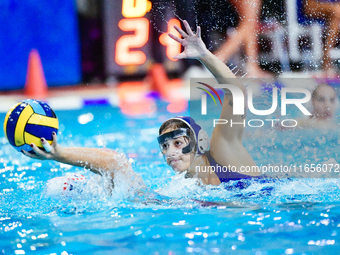 Phoebe Chatzikyriakaki of Ethnikos OFPF participates in the Olympiacos SFP vs Ethnikos OFPF Women's Waterpolo Super Cup 2024 Final in Athens...