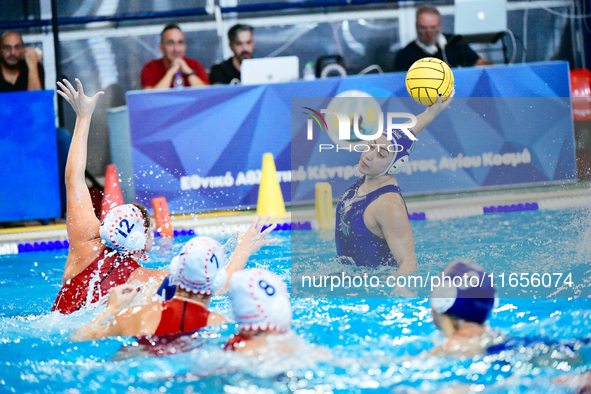 BENEKOU Ioli of Ethnikos OFPF attacks during the Olympiacos SFP vs Ethnikos OFPF Women's Water Polo Super Cup 2024 Final in Athens, Greece,...