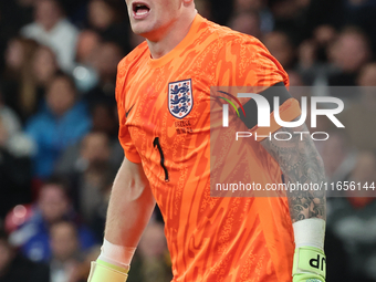 Jordan Pickford of Everton and England is in action during the UEFA Nations League Group 2 match between England and Greece at Wembley Stadi...