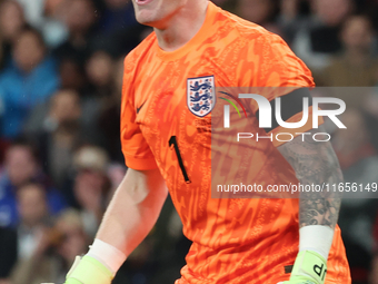 Jordan Pickford of Everton and England is in action during the UEFA Nations League Group 2 match between England and Greece at Wembley Stadi...