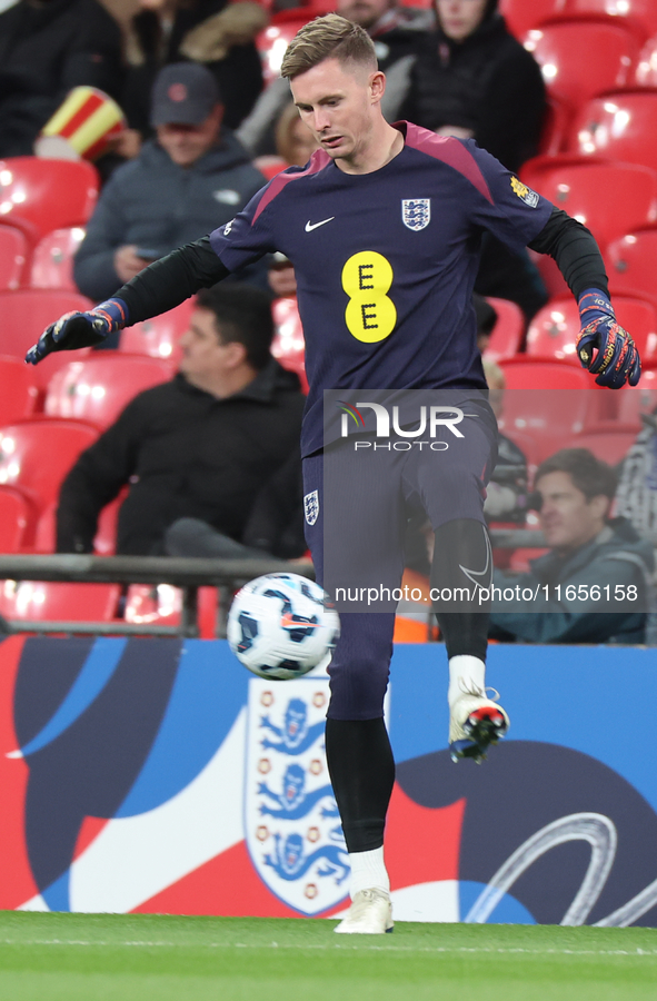 Nick Pope of Newcastle United, England, participates in the pre-match warm-up during the UEFA Nations League Group 2 match between England a...