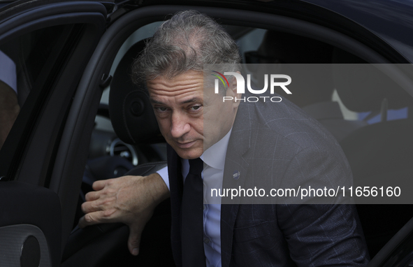 Slovenia's Prime Minister Robert Golob arrives for the 11th EU Southern Summit (MED9) at Minthis in Paphos. Cyprus, Friday, October 11, 2024...