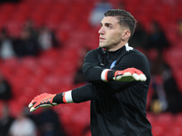 Christos Mandas of Lazio, Greece, participates in the pre-match warm-up during the UEFA Nations League Group 2 match between England and Gre...