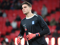 Kostas Tzolakis of Greece participates in the pre-match warm-up during the UEFA Nations League Group 2 match between England and Greece at W...