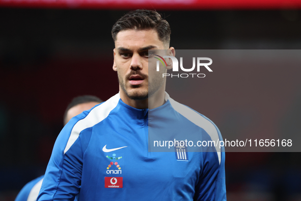 Ninos Mavropanos of West Ham United and Greece participates in the pre-match warm-up during the UEFA Nations League Group 2 match between En...