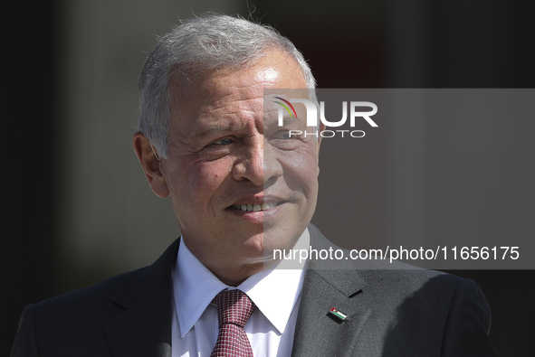 Jordan's King Abdullah II bin al-Hussein arrives for the 11th EU Southern Summit (MED9) at Minthis in Paphos. Cyprus, Friday, October 11, 20...