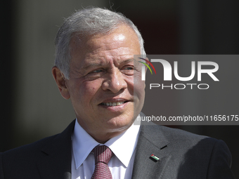 Jordan's King Abdullah II bin al-Hussein arrives for the 11th EU Southern Summit (MED9) at Minthis in Paphos. Cyprus, Friday, October 11, 20...