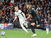 L-R Anthony Gordon of England and Odysseas Vlachodimos of Greece are in action during the UEFA Nations League Group 2 match between England...