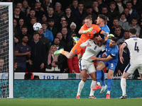 L-R Jordan Pickford (Everton) of England and Ninos Mavropanos (West Ham United) of Greece are in action during the UEFA Nations League Group...