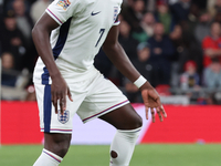 Bukayo Saka of Arsenal and England is in action during the UEFA Nations League Group 2 match between England and Greece at Wembley Stadium i...