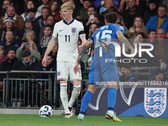 Anthony Gordon of Newcastle, England, is in action during the UEFA Nations League Group 2 match between England and Greece at Wembley Stadiu...