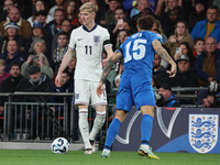 Anthony Gordon of Newcastle, England, is in action during the UEFA Nations League Group 2 match between England and Greece at Wembley Stadiu...