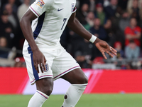 Bukayo Saka of Arsenal and England is in action during the UEFA Nations League Group 2 match between England and Greece at Wembley Stadium i...