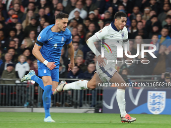 Jude Bellingham of Real Madrid and England is in action during the UEFA Nations League Group 2 match between England and Greece at Wembley S...