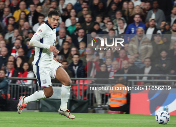 Jude Bellingham of Real Madrid and England is in action during the UEFA Nations League Group 2 match between England and Greece at Wembley S...